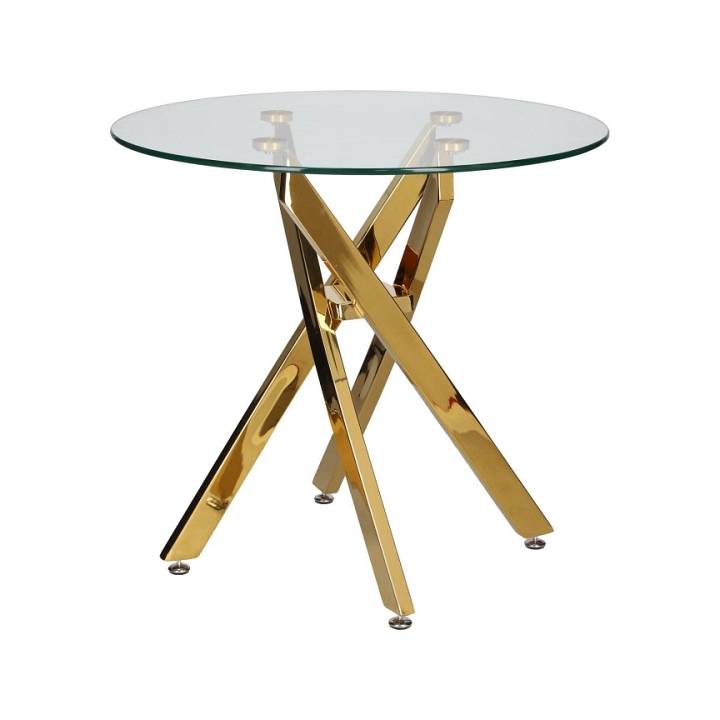 Stolik kawowy Amber 60cm transparentny/ złoty - Intesi