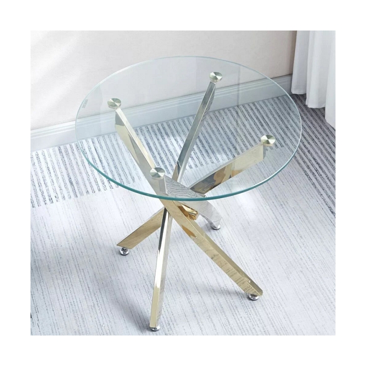 Stolik kawowy Amber 60cm transparentny/ złoty - Intesi