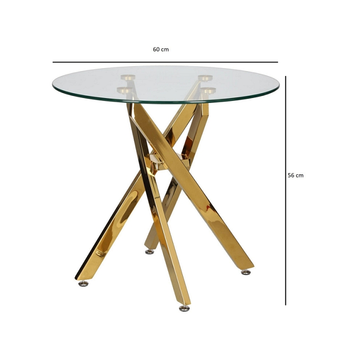 Stolik kawowy Amber 60cm transparentny/ złoty - Intesi