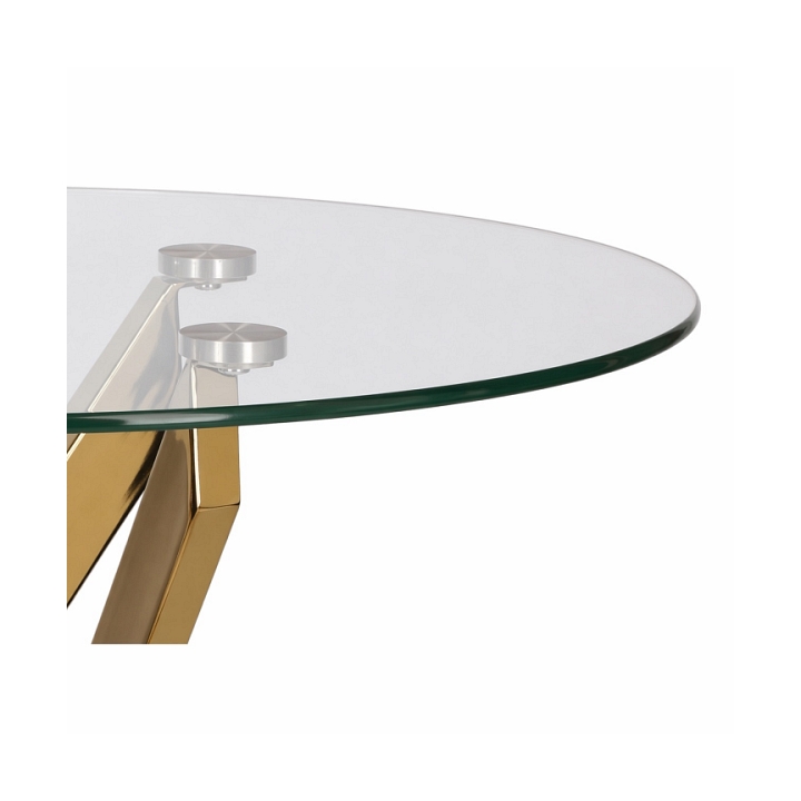 Stolik kawowy Amber 60cm transparentny/ złoty - Intesi