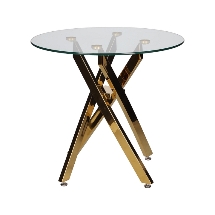 Stolik kawowy Amber 60cm transparentny/ złoty - Intesi