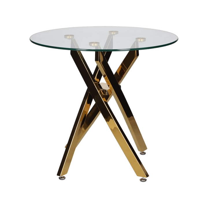 Stolik kawowy Amber 60cm transparentny/ złoty - Intesi