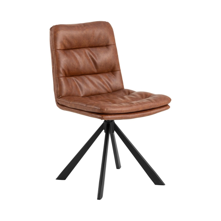 Krzesło Dean obrotowe retro brandy PU - ACTONA
