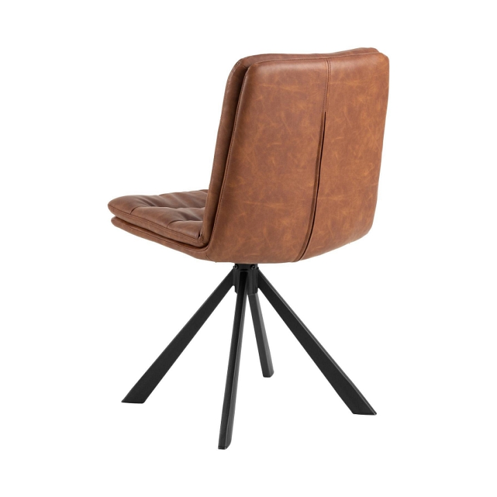 Krzesło Dean obrotowe retro brandy PU - ACTONA