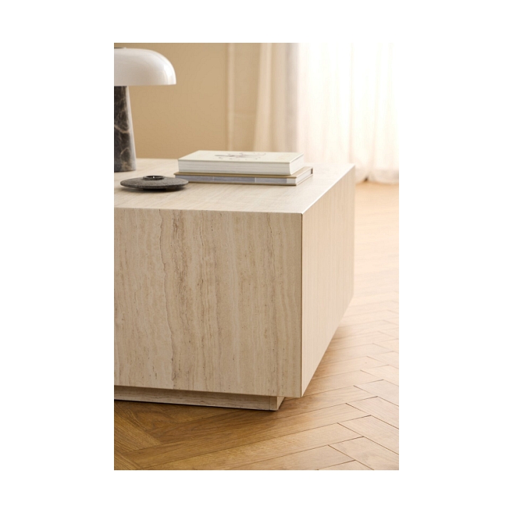 Stolik kawowy Dice 90x90cm trawertyn - ACTONA