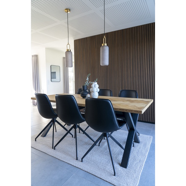 Krzesło Monaco obrotowe skandynawskie czarne ekoskóra do jadalni i salonu Intesi ( Rozmiar: uniwersalny )