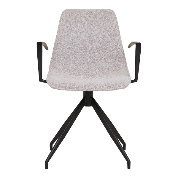 Krzesło do jadalni tapicerowane Monaco Arm Intesi beżowe obrotowe skandynawskie z podłokietnikami ( Rozmiar: uniwersalny )