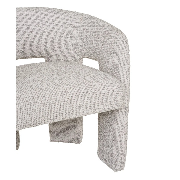 Krzesło do jadalni Monroe Intesi tapicerowane boucle beżowe z podłokietnikami skandynawskie ( Rozmiar: uniwersalny )