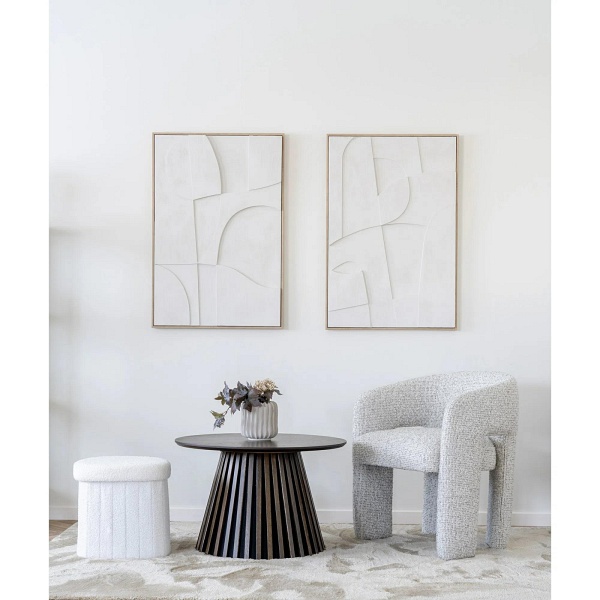 Krzesło do jadalni Monroe Intesi tapicerowane boucle beżowe z podłokietnikami skandynawskie ( Rozmiar: uniwersalny )