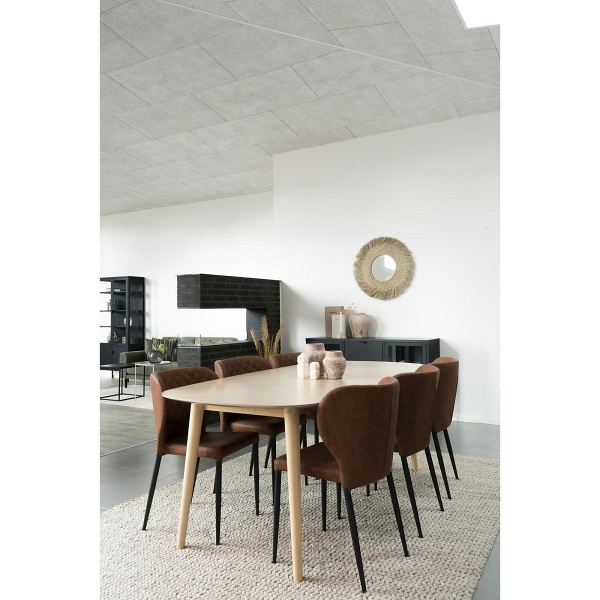 Krzesło tapicerowane Pisa Intesi do jadalni i salonu brązowe vintage ekoskóra czarne nogi ( Rozmiar: uniwersalny )