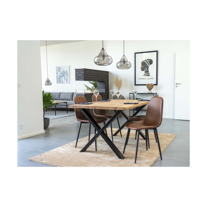 Krzesło Stockholm brązowe vintage PU/ czarne - House Nordic