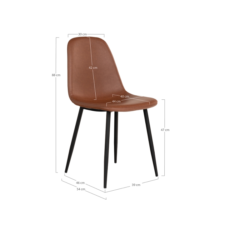 Krzesło Stockholm brązowe vintage PU/ czarne - House Nordic