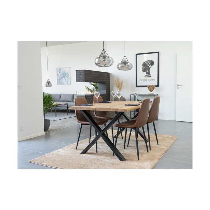 Krzesło Stockholm brązowe vintage PU/ czarne - House Nordic