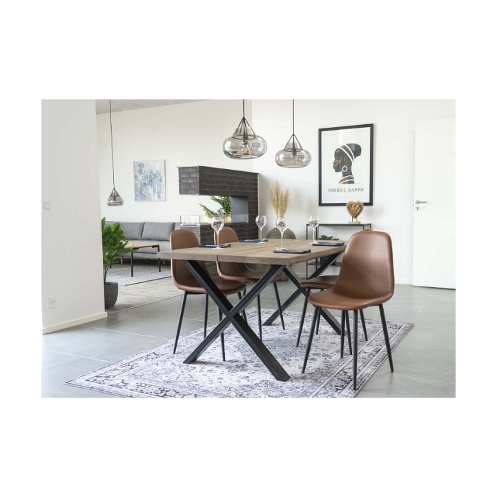 Krzesło Stockholm brązowe vintage PU/ czarne - House Nordic