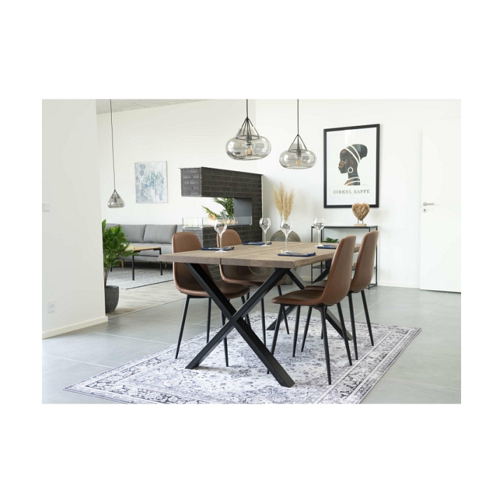 Krzesło Stockholm brązowe vintage PU/ czarne - House Nordic