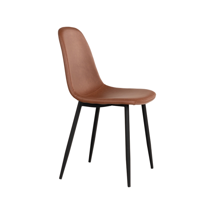 Krzesło Stockholm brązowe vintage PU/ czarne - House Nordic