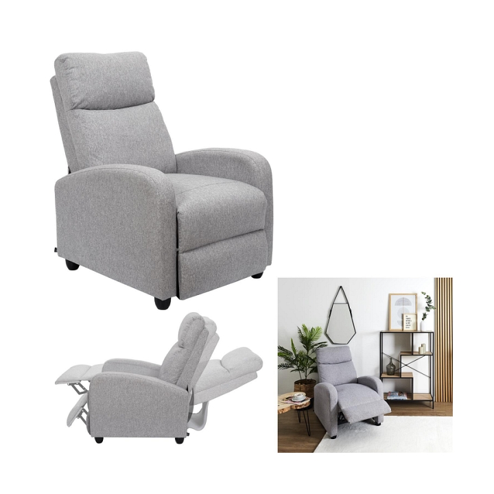 Fotel rozkładany Recliner Dream szary - Intesi