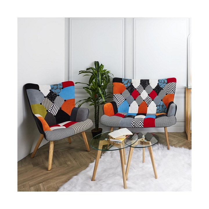 Fotel uszak Helsinki multikolor patchwork - Intesi