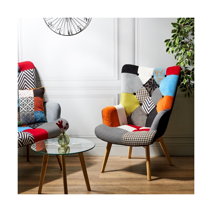 Fotel uszak Helsinki multikolor patchwork - Intesi