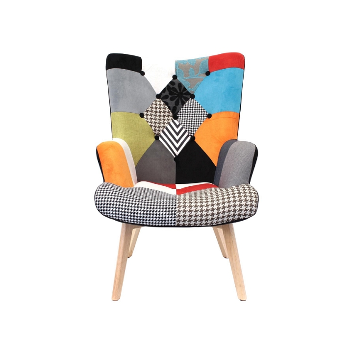 Fotel uszak Helsinki multikolor patchwork - Intesi