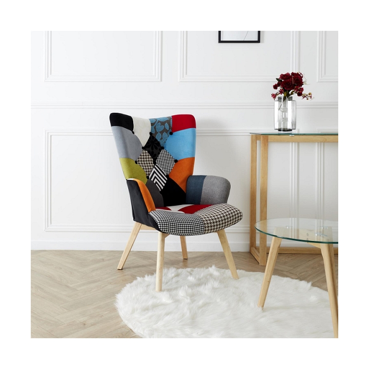 Fotel uszak Helsinki multikolor patchwork - Intesi