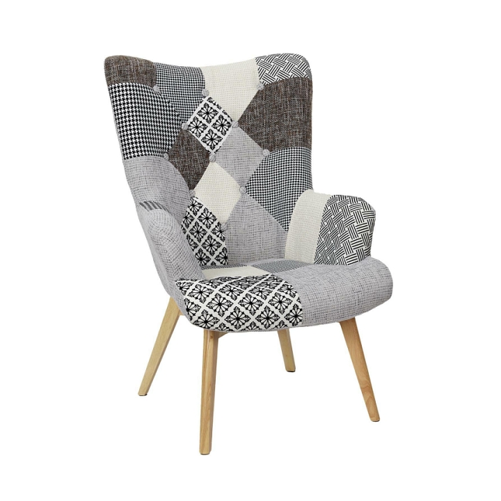 Fotel uszak Helsinki szary patchwork - Intesi