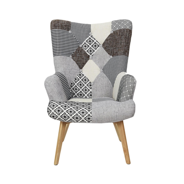 Fotel uszak Helsinki szary patchwork - Intesi