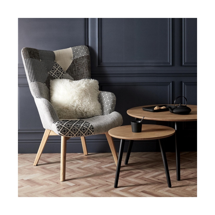 Fotel uszak Helsinki szary patchwork - Intesi