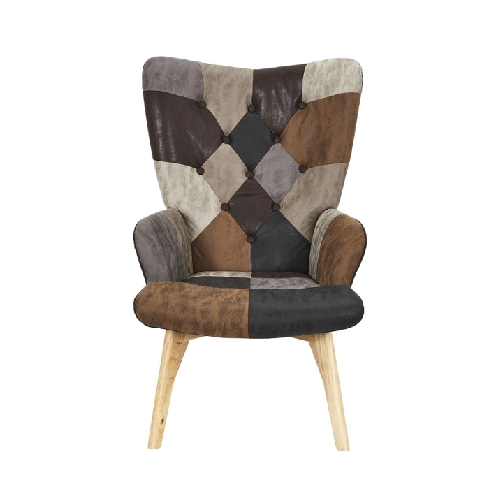 Fotel uszak Helsinki brązowy patchwork - Intesi