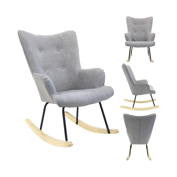 Fotel bujany Helsinki szary - Intesi