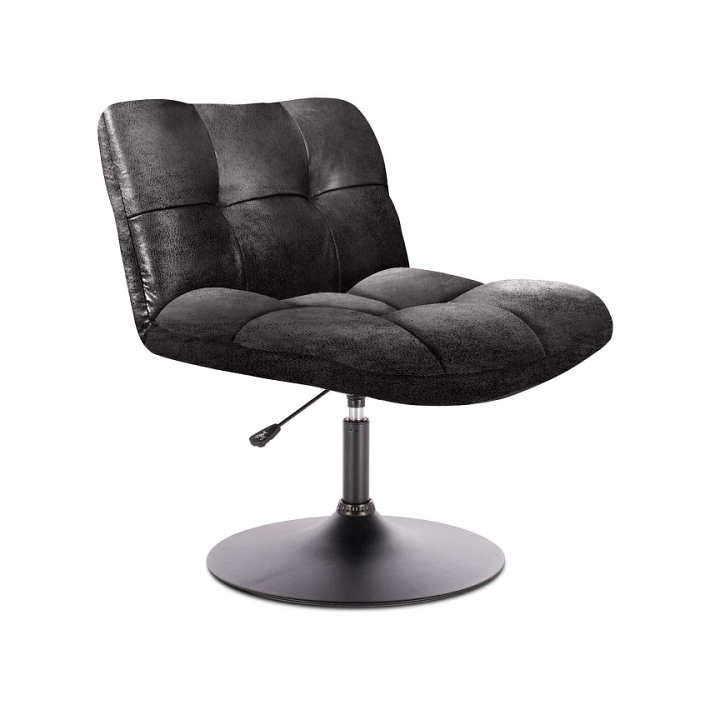 Fotel Anton obrotowy czarny vintage PU - Intesi