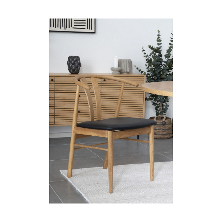 Krzesło Artenara naturalny dąb/ czarne PU - House Nordic