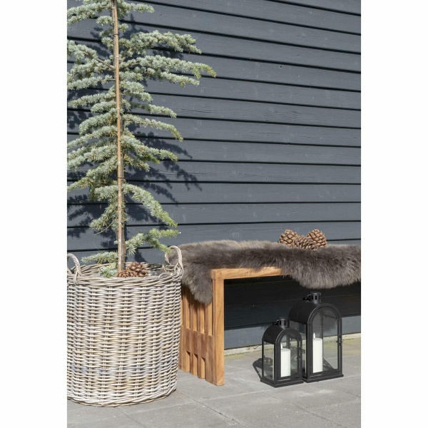 Ławka drewniana do przedpokoju Benidorm 140 cm skandynawska naturalna drewno tekowe Intesi ( Rozmiar: uniwersalny )