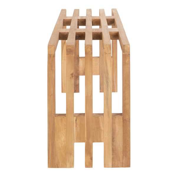 Ławka drewniana do przedpokoju Benidorm 90cm skandynawska naturalna tekowa Intesi ( Rozmiar: uniwersalny )