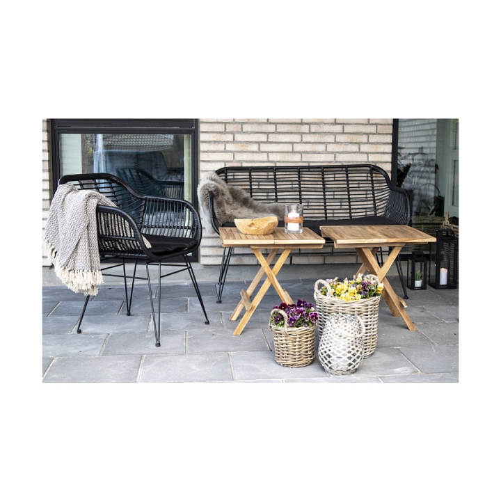 Stolik pomocniczy Bilbao 50x50cm naturalny tekowy - House Nordic