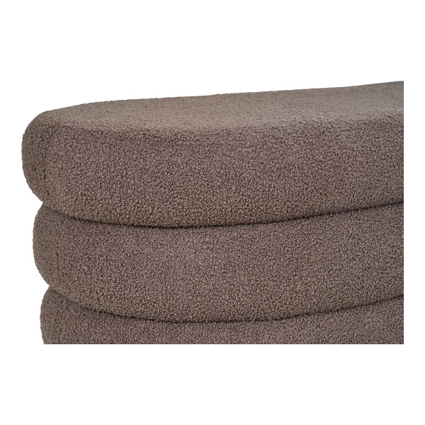 Ławka tapicerowana ze schowkiem Dartford boucle brązowa do przedpokoju i sypialni skandynawska ( Rozmiar: uniwersalny )