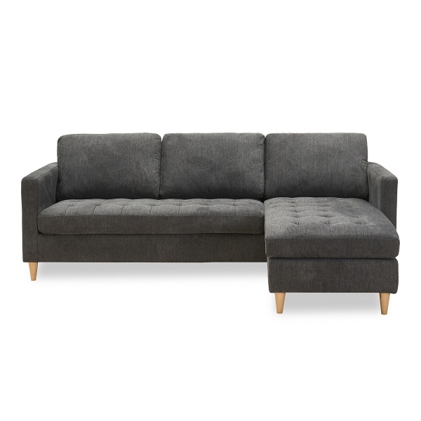 Narożnik do salonu Firenze szary nowoczesny uniwersalny skandynawski na drewnianych nogach ( Rozmiar: uniwersalny )