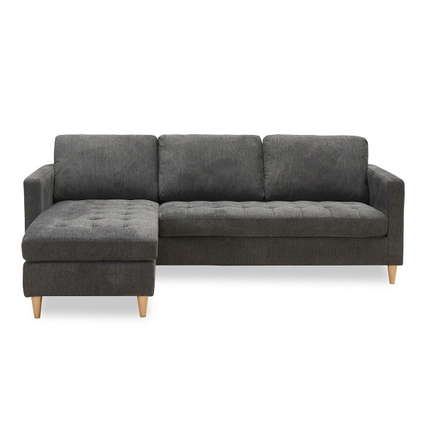 Narożnik do salonu Firenze szary nowoczesny uniwersalny skandynawski na drewnianych nogach ( Rozmiar: uniwersalny )