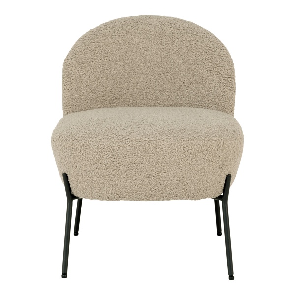 Fotel wypoczynkowy Merida baranek beżowy skandynawski do salonu Intesi nowoczesny 57 cm ( Rozmiar: uniwersalny )