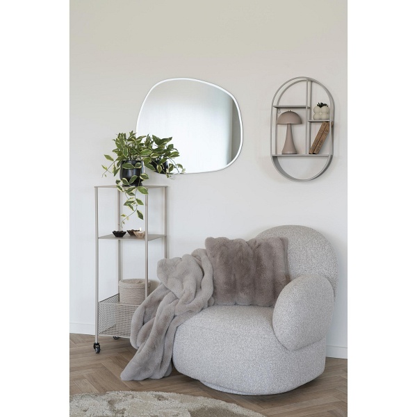 Fotel kubełkowy obrotowy Messina boucle szary do salonu nowoczesny skandynawski Intesi ( Rozmiar: uniwersalny )