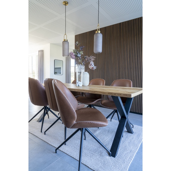 Krzesło do jadalni Monte Carlo obrotowe tapicerowane ekoskóra brązowe nowoczesne Intesi ( Rozmiar: uniwersalny )