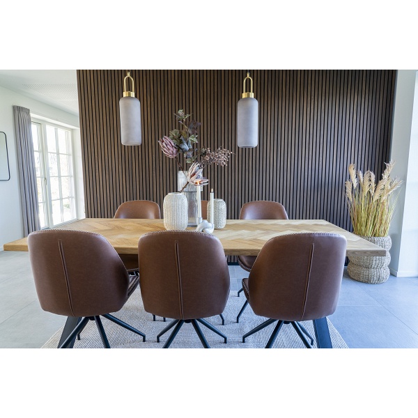 Krzesło do jadalni Monte Carlo obrotowe tapicerowane ekoskóra brązowe nowoczesne Intesi ( Rozmiar: uniwersalny )