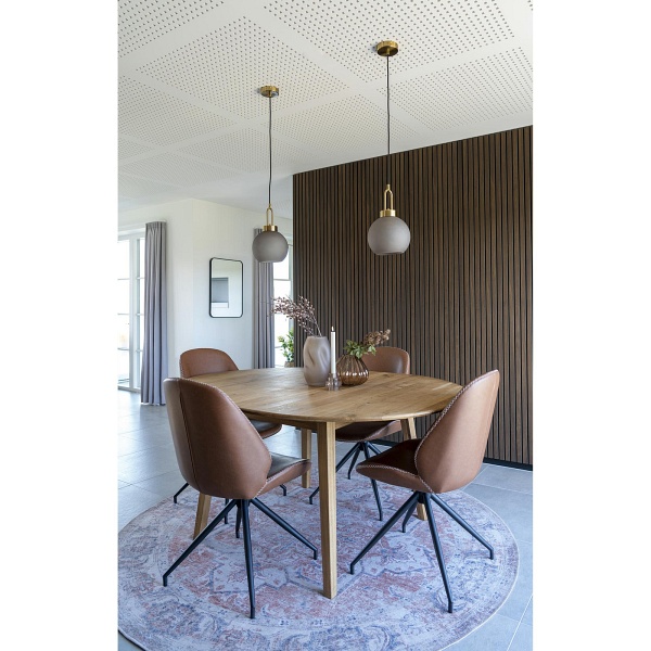 Krzesło do jadalni Monte Carlo obrotowe tapicerowane ekoskóra brązowe nowoczesne Intesi ( Rozmiar: uniwersalny )