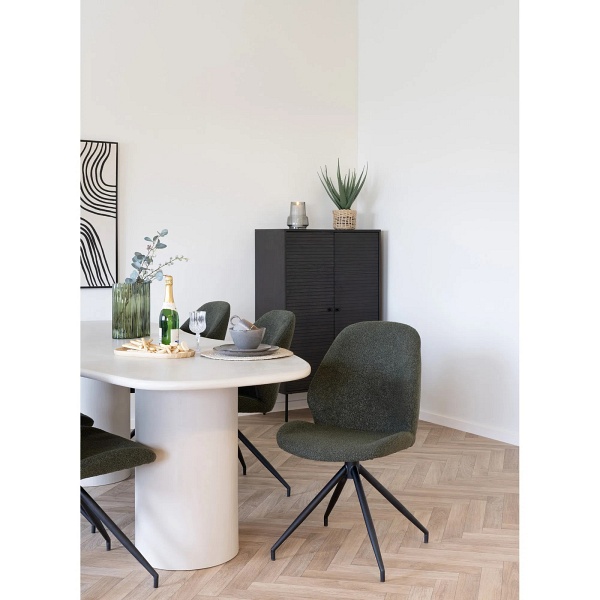 Krzesło obrotowe Monte Carlo Intesi tapicerowane boucle zielone nowoczesne do jadalni i biura ( Rozmiar: uniwersalny )