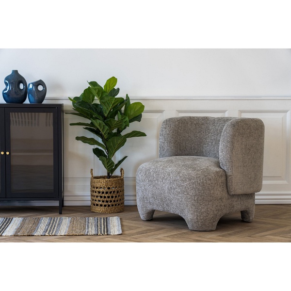 Fotel wypoczynkowy Nazare brązowy Intesi skandynawski do salonu szerokie siedzisko ( Rozmiar: uniwersalny )