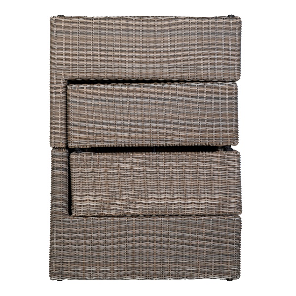 Zestaw 2 ogrodowych leżanek technorattan Rossi Intesi z podnóżkami i stolikiem do ogrodu ( Rozmiar: uniwersalny )