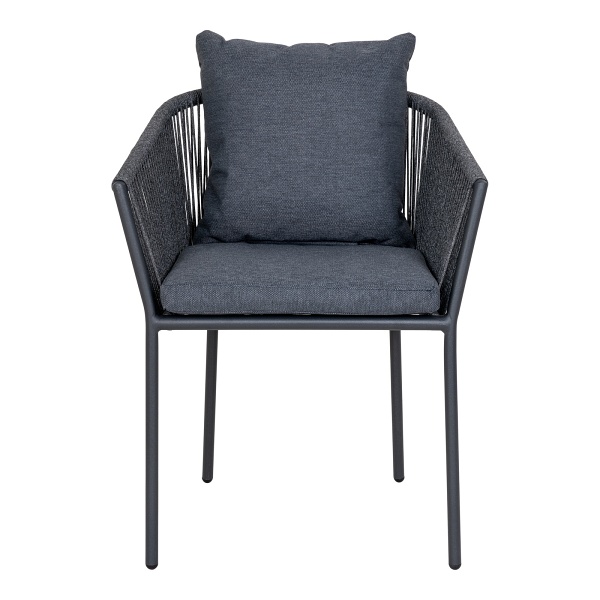 Krzesło ogrodowe nowoczesne Salerno granatowe z podłokietnikami na metalowych nogach Intesi ( Rozmiar: uniwersalny )