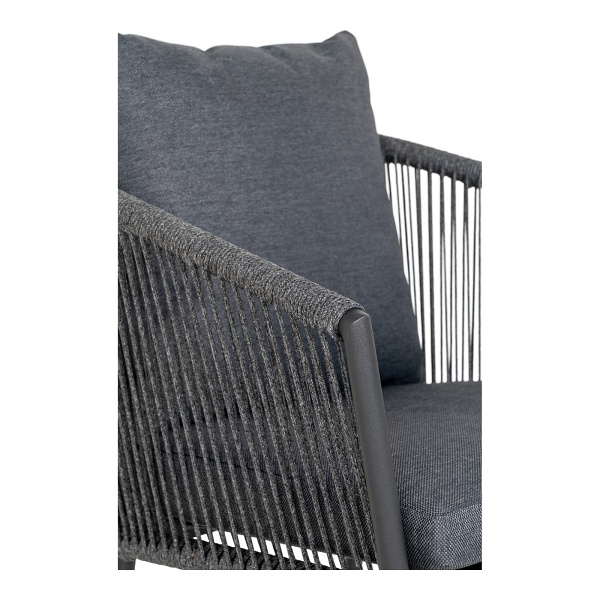 Krzesło ogrodowe nowoczesne Salerno granatowe z podłokietnikami na metalowych nogach Intesi ( Rozmiar: uniwersalny )