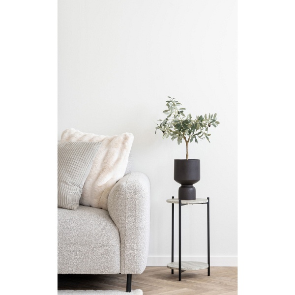 Narożnik Salvador lewy boucle beżowy skandynawski do salonu na czarnych nóżkach ( Rozmiar: uniwersalny )