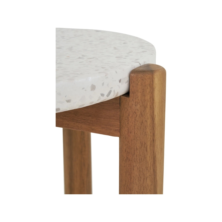 Stolik pomocniczy Terracina akacja/terrazzo - House Nordic